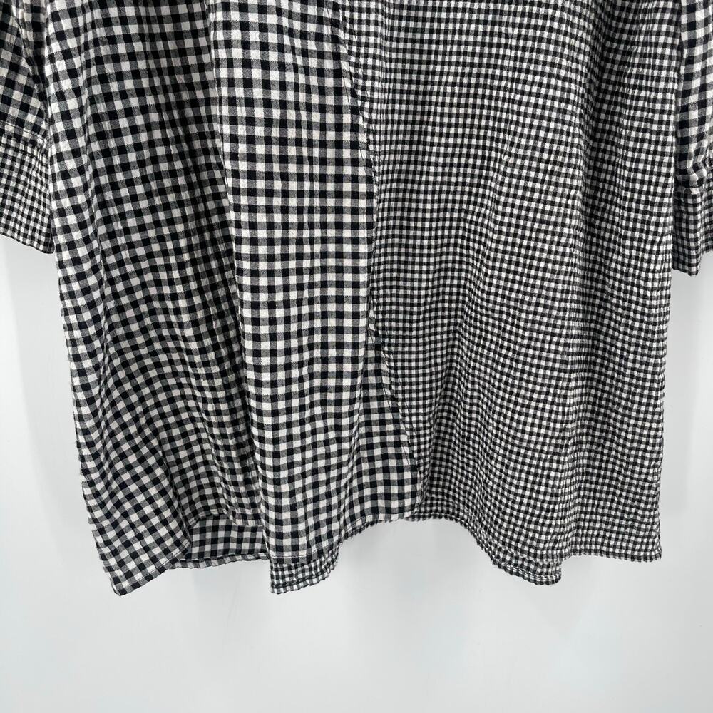 HABITAT Tunic Top Small Lagenlook Art To Wear Artsy Gingham Mixed Checks Funky - Picture 6 of 12